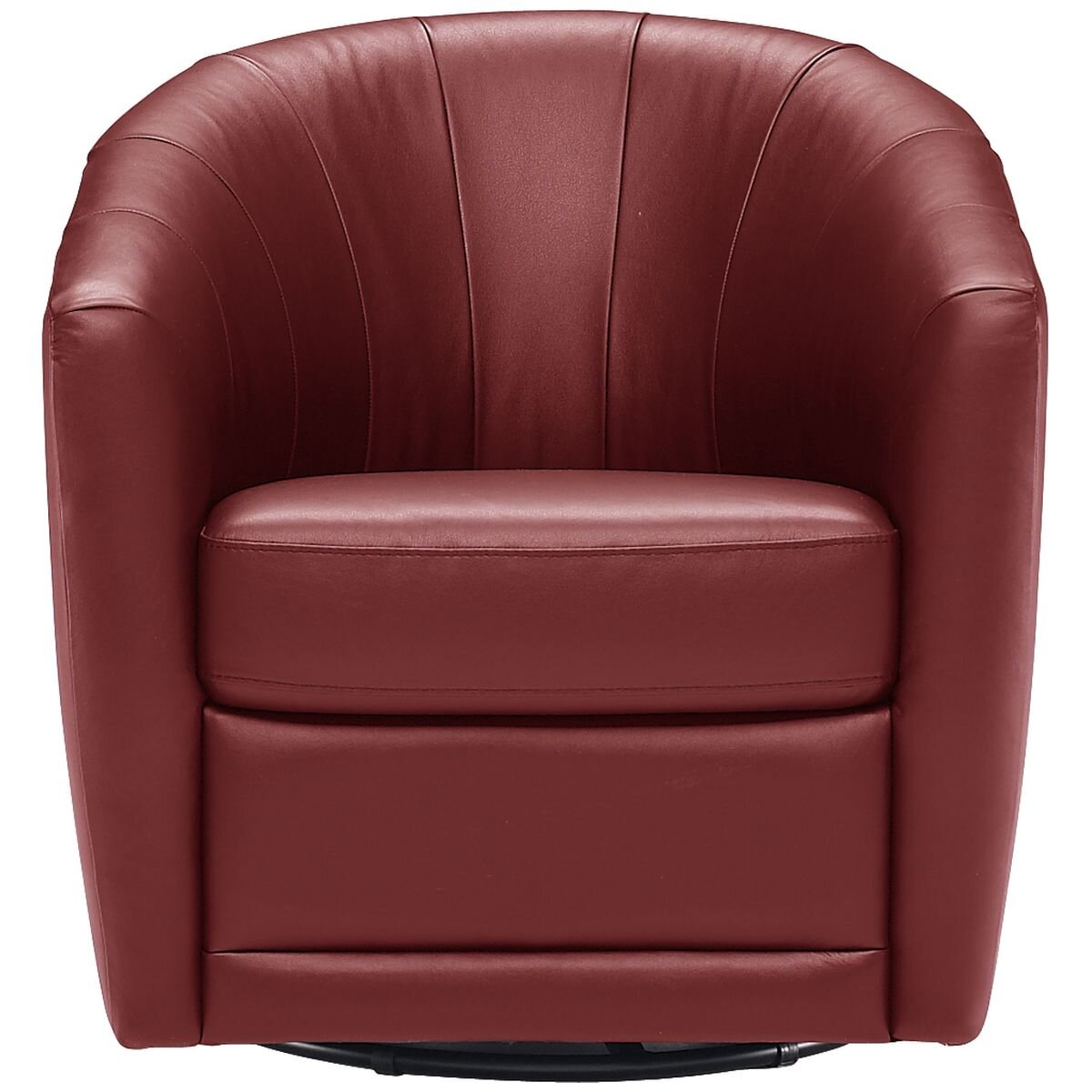 Natuzzi Editions Giada Red Leather Swivel Chair CHAIRB59610BR hero image