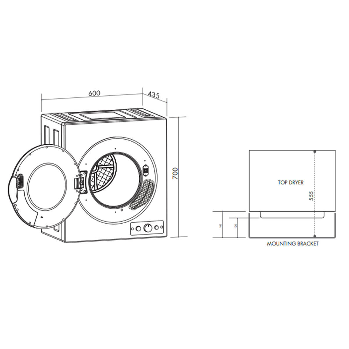 Artusi 4.5Kg Vented Dryer ACD45A image 4