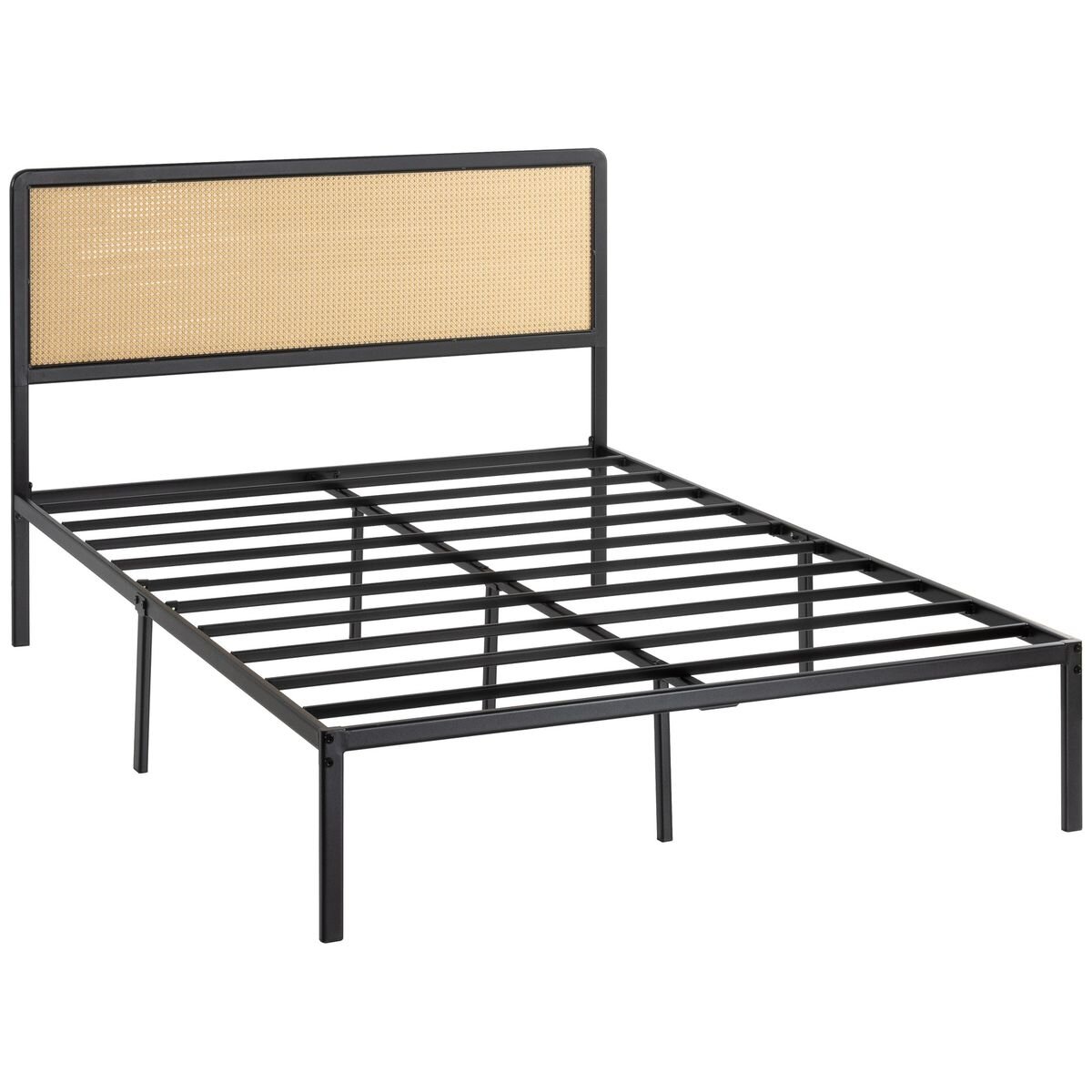 Zinus Queen Bed Frame with Black Rattan Headboard and Metal Base AU-FBMMH8ZC-14Q hero image