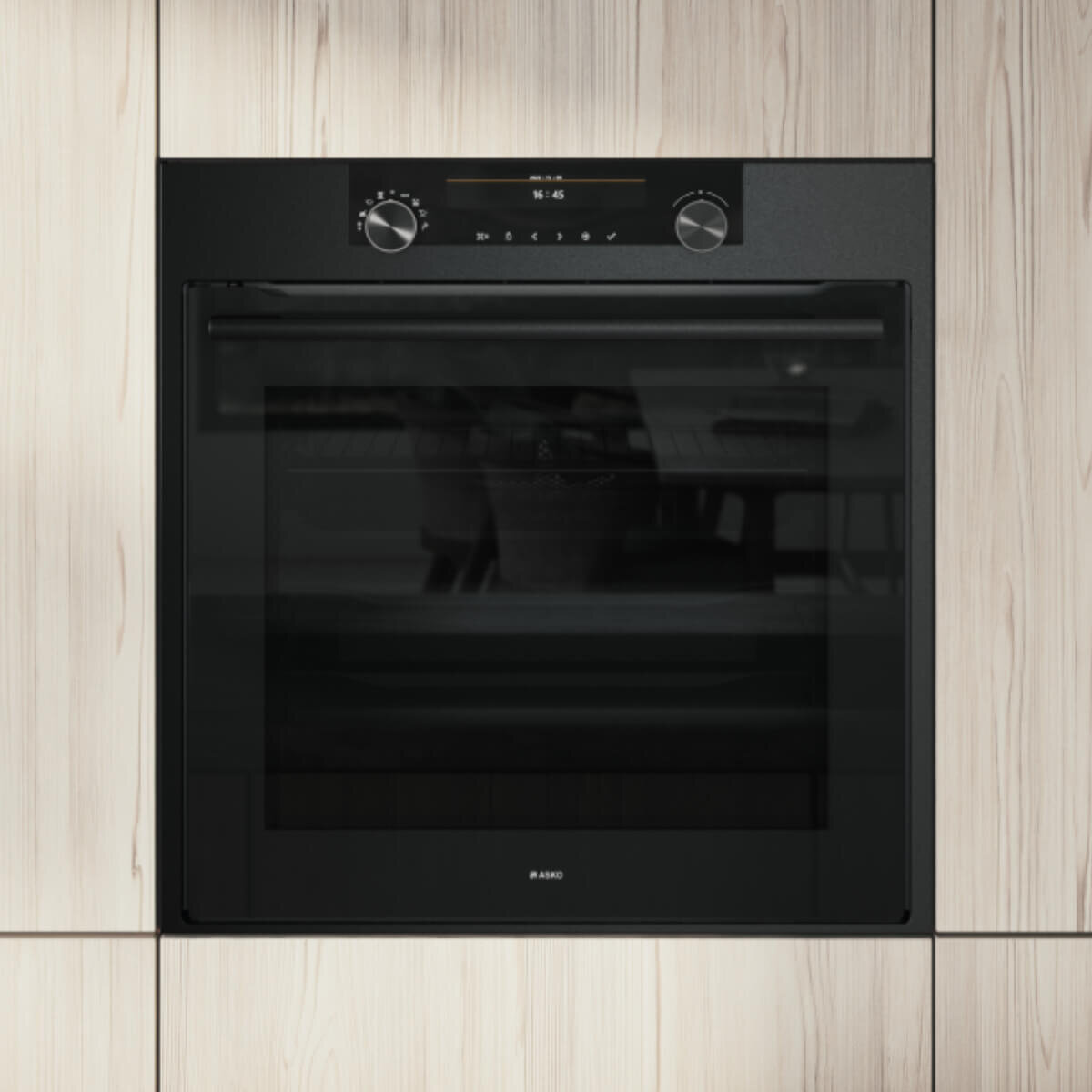 ASKO 60cm Pyrolytic Craft Built-In Oven Black Steel OP8687B hero image