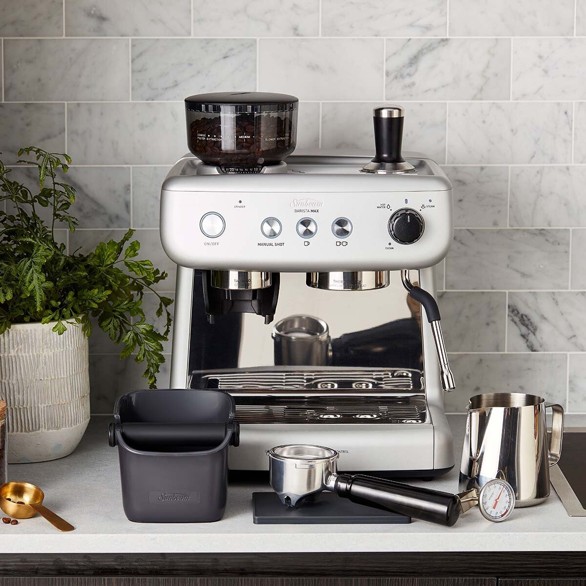 Sunbeam Barista Max Espresso Coffee Machine Silver EM5300S Appliances Online