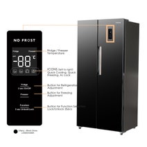 Linarie Villarly 444L Side by Side Fridge Black Gloss LSSBS460BK hero image