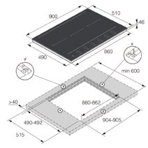 ASKO 90cm 6 Zone Induction Cooktop Flush Mount Option HID956MFC hero image