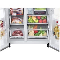 LG 635L Side by Side Fridge with Non-plumbed Ice & Water Dispenser Stainless Steel GS-N600PL hero image