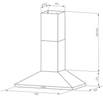 Schweigen 90cm Wallmount Canopy Rangehood Matte Black TRI-900B hero image