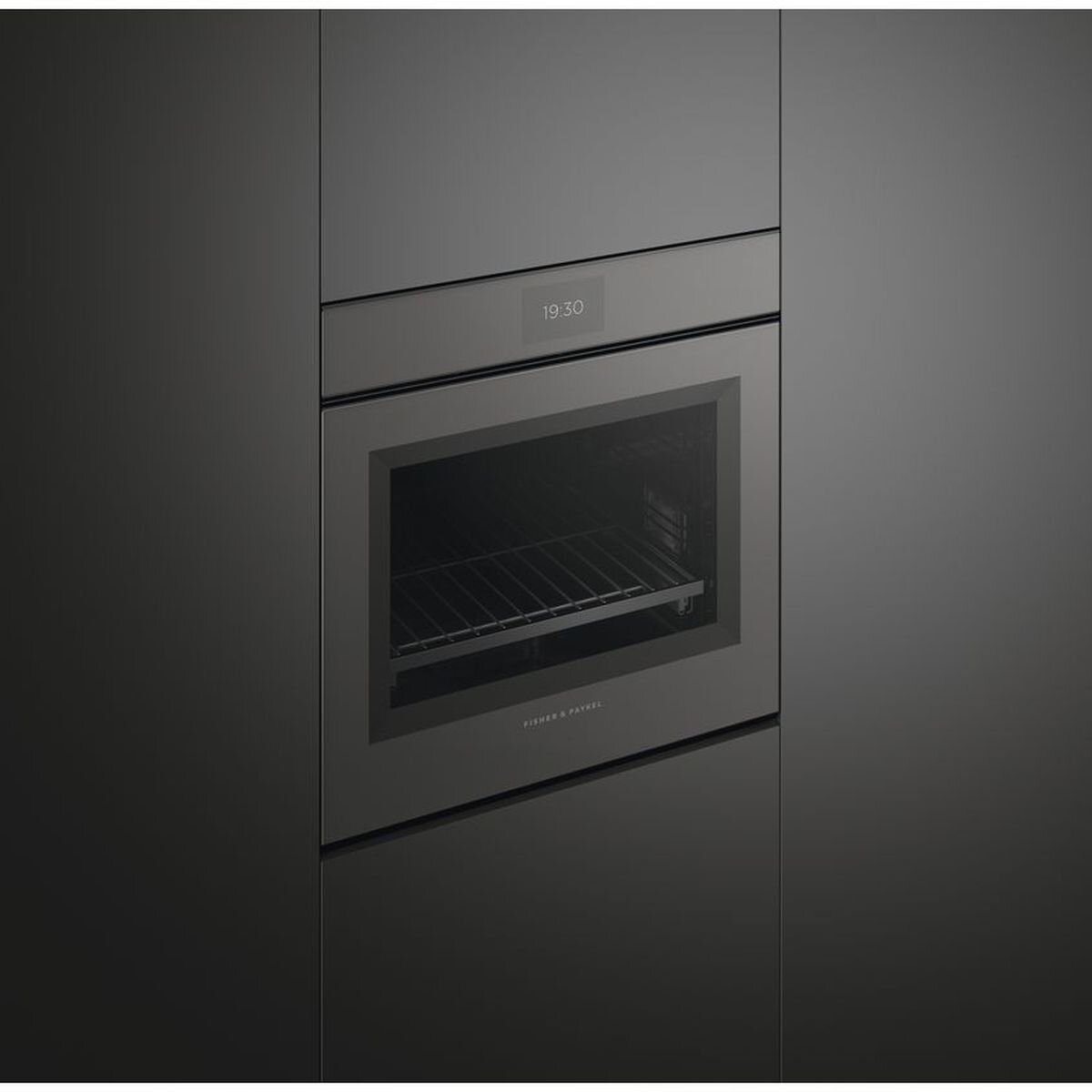 Fisher Paykel 60cm Series 9 Minimal Handleless Pyrolytic Oven-Grey Glass OB60SMPTNG1 hero image