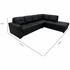 SILC Global Bari Five Seater Chaise PU Black 21001009 image NaN