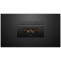 Fisher & Paykel 76cm Series 9 Contemporary Compact Combi-Microwave Oven Black Glass OM76NDTDB1 hero image