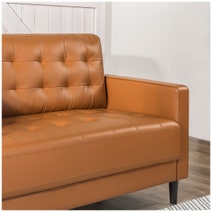 Zinus Benton Mid-Century Faux Leather Sofa 3 Seater - Cognac AU-USSBTF-3CL hero image