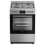 Beko 60cm Stainless Steel Dual Fuel Freestanding Oven BFCB60GMX hero image
