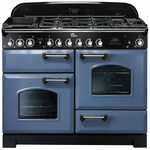 Falcon 110cm Classic Deluxe Freestanding Dual Fuel Oven/Stove Stone Blue and Chrome CDL110DFSBCH hero image