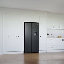 Haier 523L Series 300 Side-by-Side Fridge Non-Plumbed Water Dispenser Black HRF523XHG hero image
