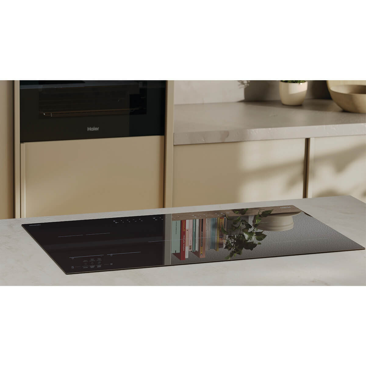Haier 90cm 300 Series Induction Cooktop Black HCI905TB4 hero image