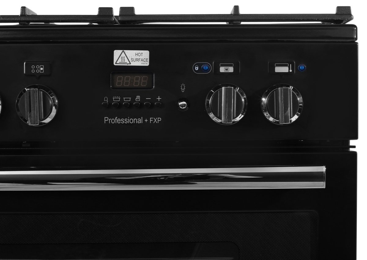 Falcon 90cm Professional FXP Freestanding Dual Fuel Pyrolytic Oven/Stove Black and Chrome PROP90FXPDFGBCH hero image