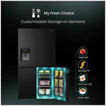 Hisense 585L French Door Fridge Black Steel with Dark Interior HRCD585BWB hero image