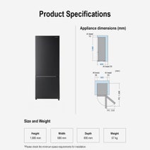 Panasonic 376L Bottom Mount Fridge Matte Black NR-BX421HWK hero image