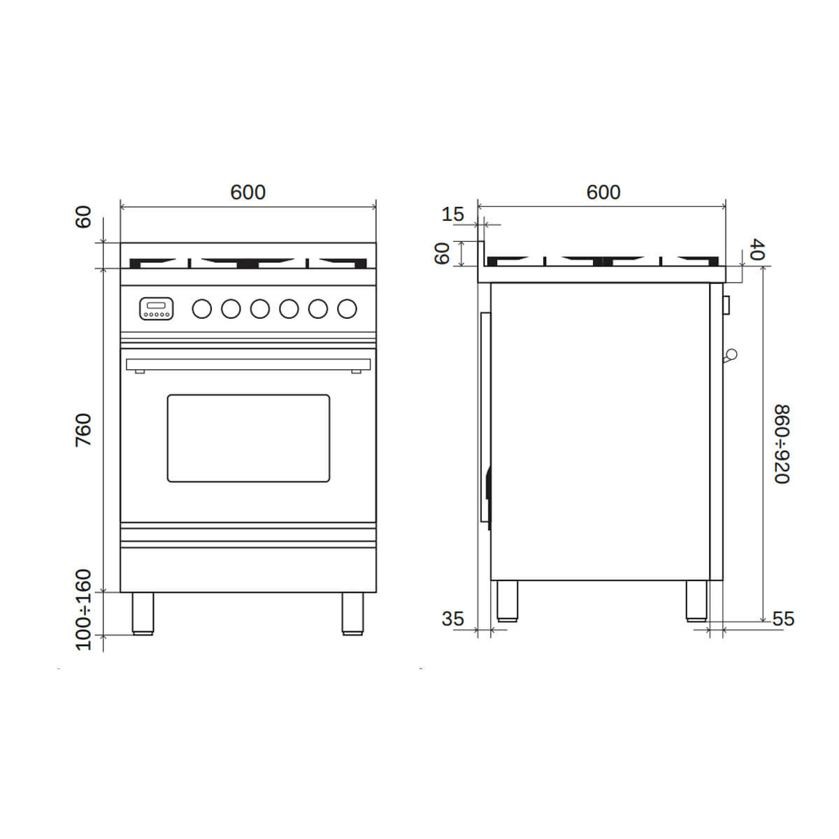 ILVE 60cm Professional Plus Induction Freestanding Oven Stainless Steel PI064WE3SS hero image
