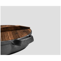 SOGA 29cm Deep Frying Pan with Wooden Lid ZPAIC1 hero image