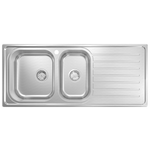 Abey EUA180L Euronox 1 and 1/2 Bowl Right Hand Drainer Sink hero image