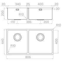 Artinox Radius 2V90 Sink with Accessory Pack ARTRAD2V90PK hero image