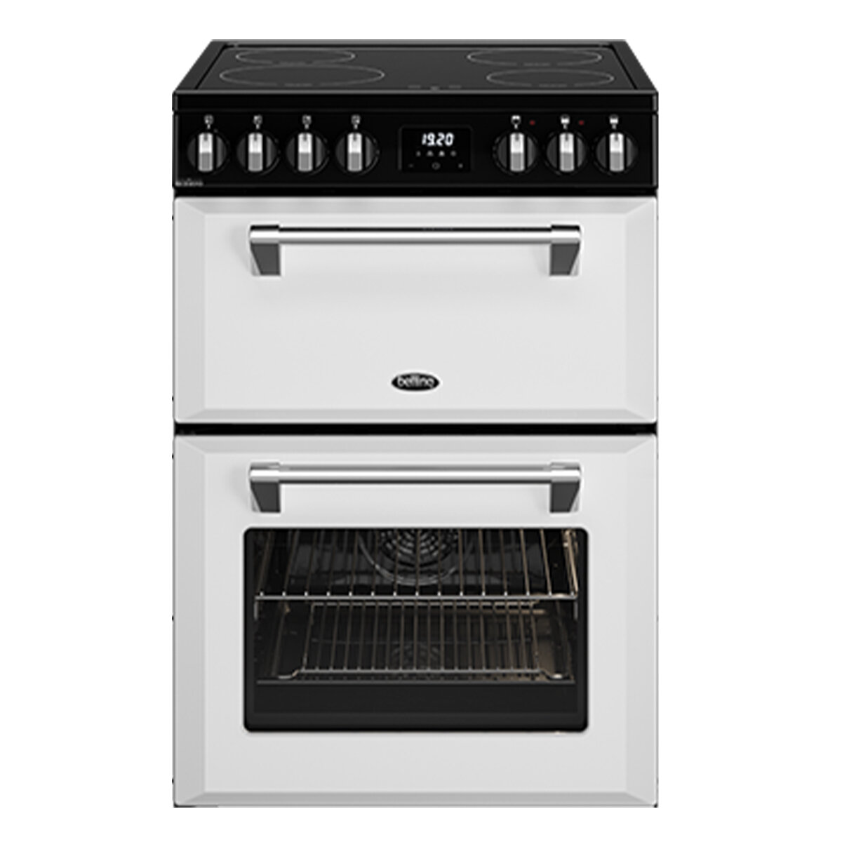 Belling 600mm electric double oven freestanding cooker with sales induction cooktop