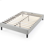 Zinus Curtis Queen Upholstered Bed Base Light Grey AU-EFPB-LG-Q hero image