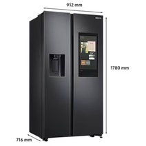 Samsung 616L Family Hub Side By Side Non-plumbed Fridge Matte Black SRS656MBFH4 hero image