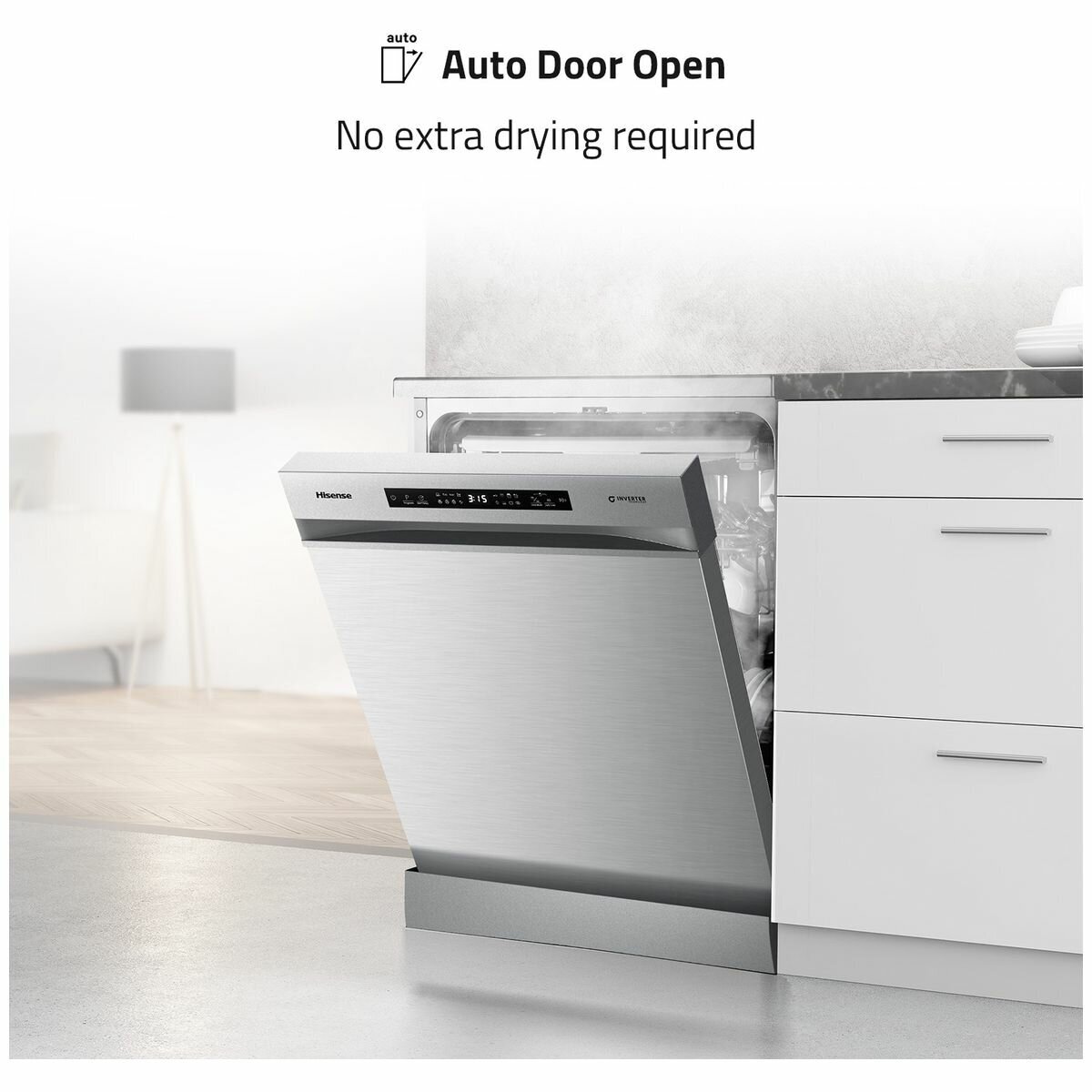 Hisense 60cm Freestanding Stainless Steel Dishwasher HSCM15FS hero image