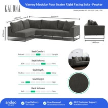 Kalona Vaeroy Modular Four Seater Right Facing Sofa Pewter WS-208-02B-VILA-27PK hero image