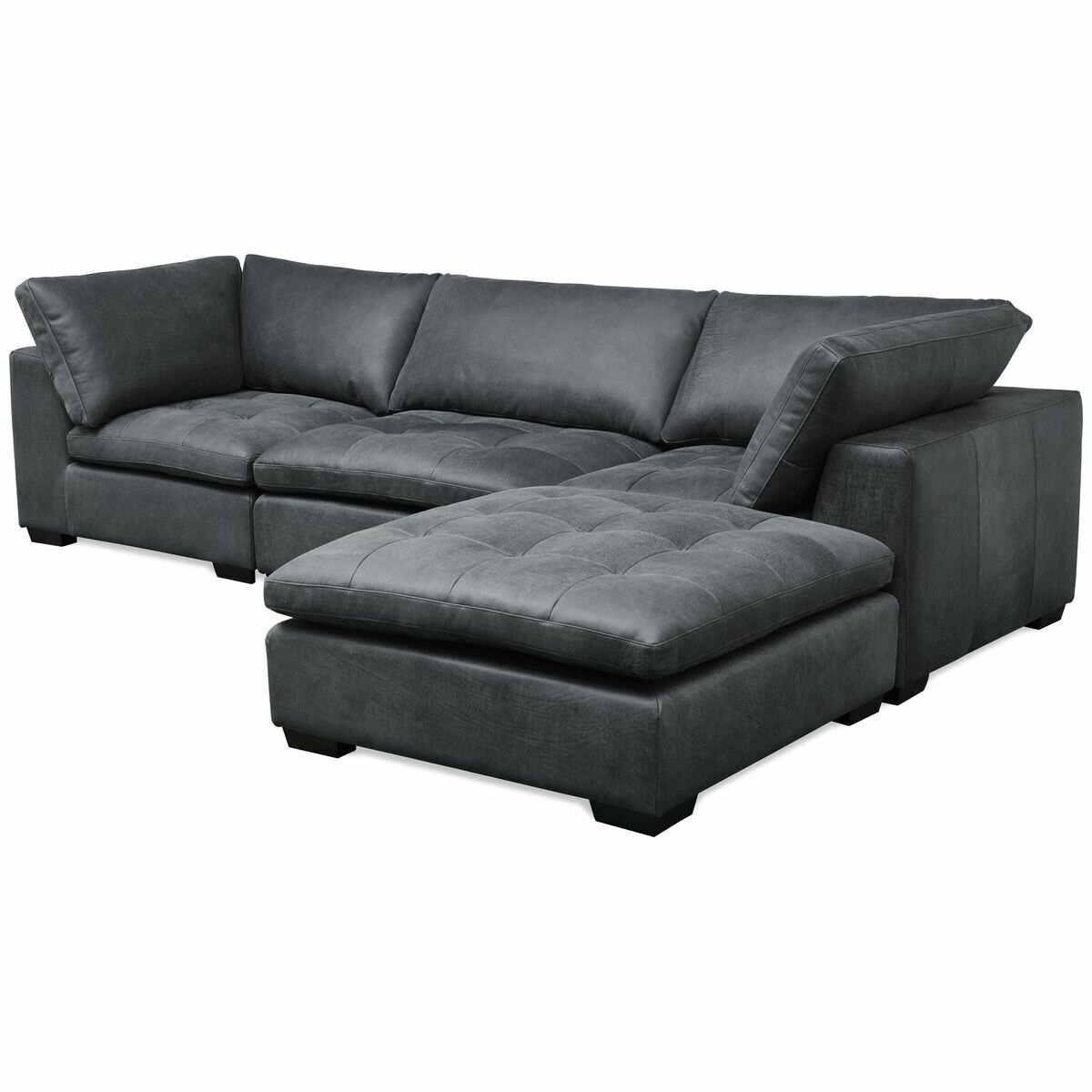 Kalona Milan Three Seater Charcoal Leather Lounge 19073-C hero image
