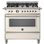 Bertazzoni 90cm Heritage Series Dual Fuel Beige Freestanding Oven HER96L1EAVT hero image