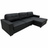SILC Global Bari Three Seater Chaise PU Black 21001007 image NaN