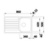 Blanco LIVIT 45S SALTO Single Bowl Inset Sink with Right Hand Drainer LIVIT45SL-SALT image NaN