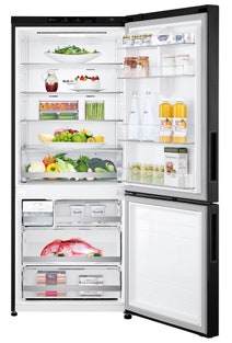 LG 420L Bottom Mount Fridge Matte Black GB-455MBL hero image