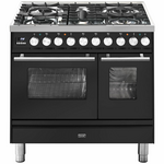 ILVE Professional Plus Series 90cm Dual Fuel Five Burner Double Oven with Milano Knobs PD09PDWE3MG hero image
