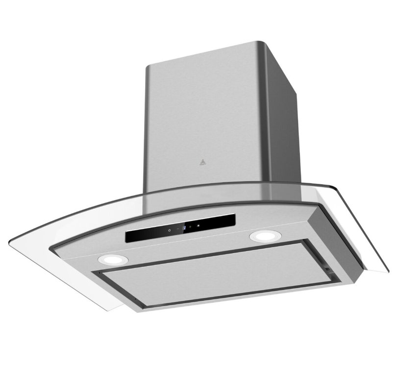 Trinity 75cm Curved Glass Stainless Steel Canopy Rangehood TR50275 ...