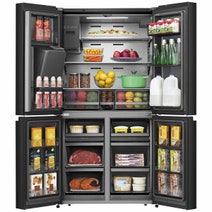 Hisense 585L French Door Fridge Black Steel with Dark Interior HRCD585BWB hero image