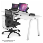 Jason.L 1200 x 700 Quadro A Leg Home Office Desk - White QDA1207.W.WT hero image