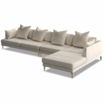 Kalona KYOTO Right Facing Extended Chaise Sofa Pearl WS-205-RCS-VILA-54 hero image