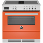 Bertazzoni 90cm Professional Airtec Orange Induction Freestanding Oven with Integrated Downdraft PROCH94I1EART hero image