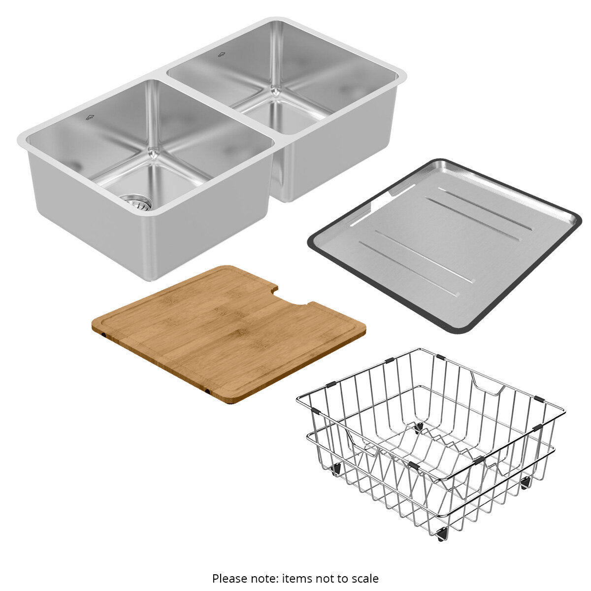 Abey Lago Double Sink with Accessories inc Dish Rack WNL200 hero image