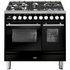 ILVE Professional Plus Series 90cm Dual Fuel Five Burner Double Oven with Milano Knobs PD09PDWE3BK image NaN