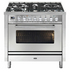 ILVE Professional Plus Series 90cm Hybrid Five Burner Freestanding Oven with Milano Knobs P09PDWH3SS image NaN