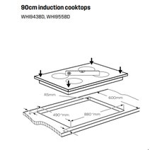Westinghouse 90cm Five Zone Induction with Hob2Hood Cooktop WHI955BD hero image