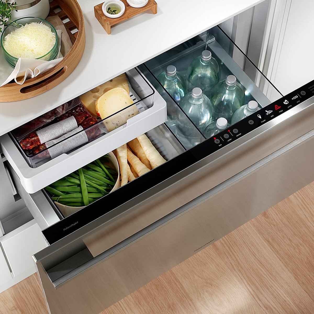 Integrated fridge online freezer drawers