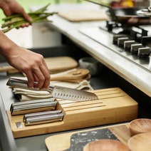 Joseph Joseph Elevate Steel Knives Bamboo Store 5-piece Knife Set with In-drawer Storage Tray 10563 hero image