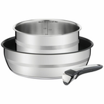 Tefal Jamie Oliver Ingenio Non-Stick Induction 3 Piece Pot Cookware Set L9569516 hero image