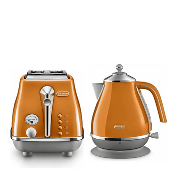 Kitchen Appliances Delonghi Orange Kettle And Toaster DeLonghi