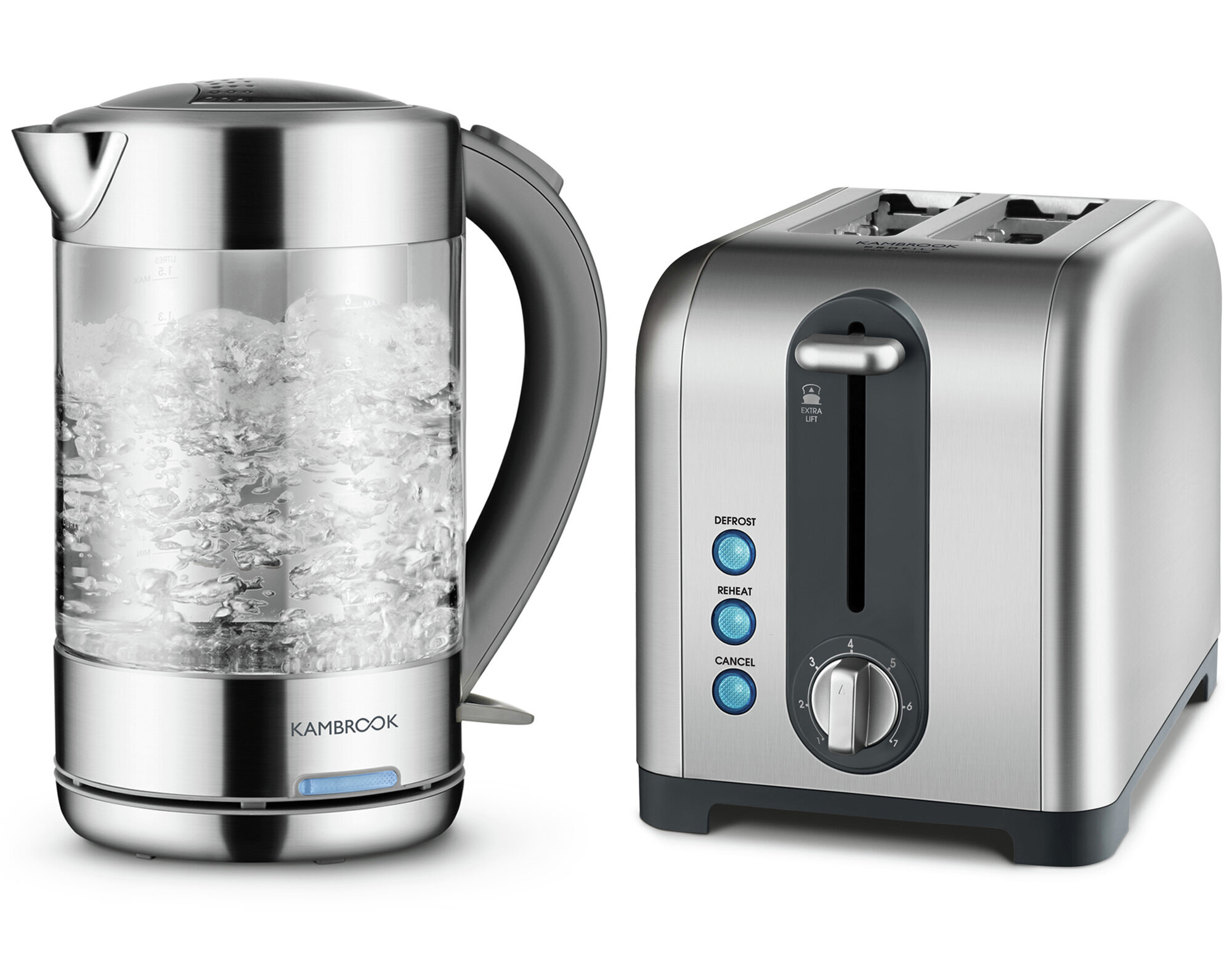 Glass kettle and toaster from Morphy Richards 