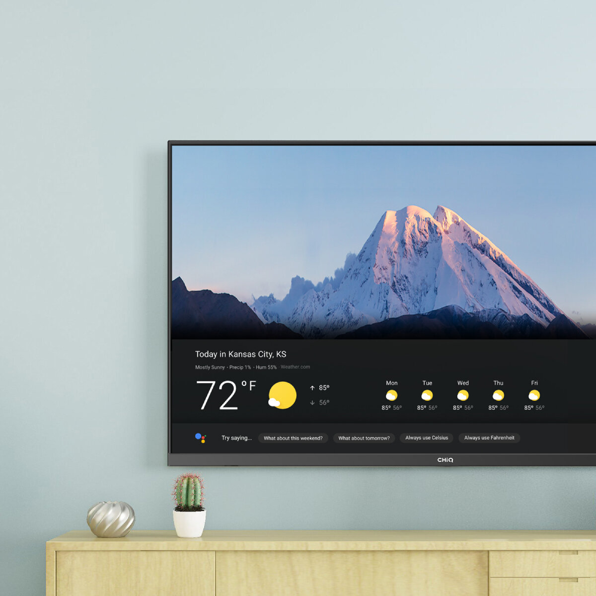 CHiQ 55" 4K UHD Android TV U55G7P hero image